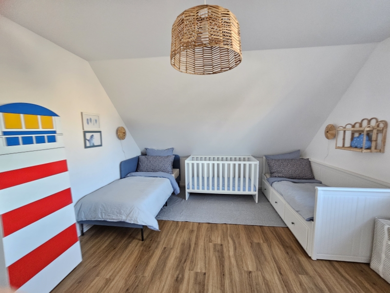 Schlafzimmer für Kinder im Ferienhaus Haus Seeglück